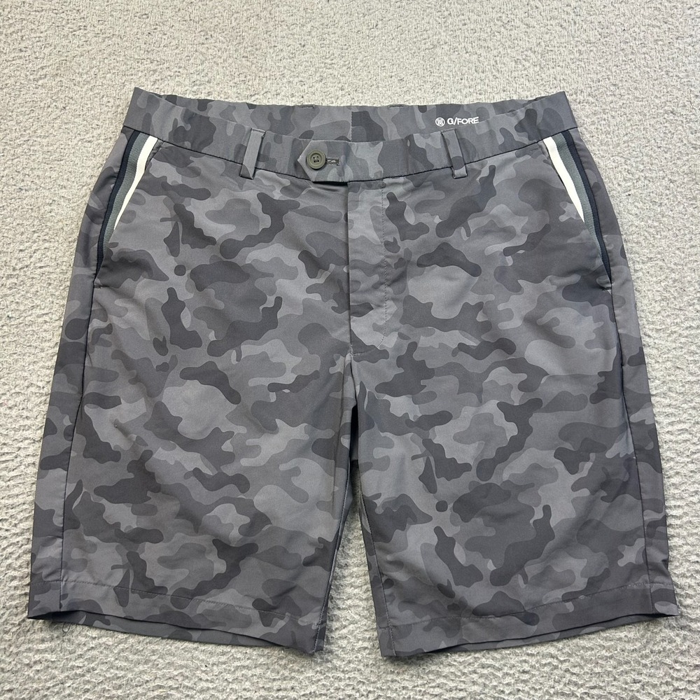 G/FORE Shorts Mens 32 Gray Camo Maverick 4-Way Stretch Golf Performance 8.5"